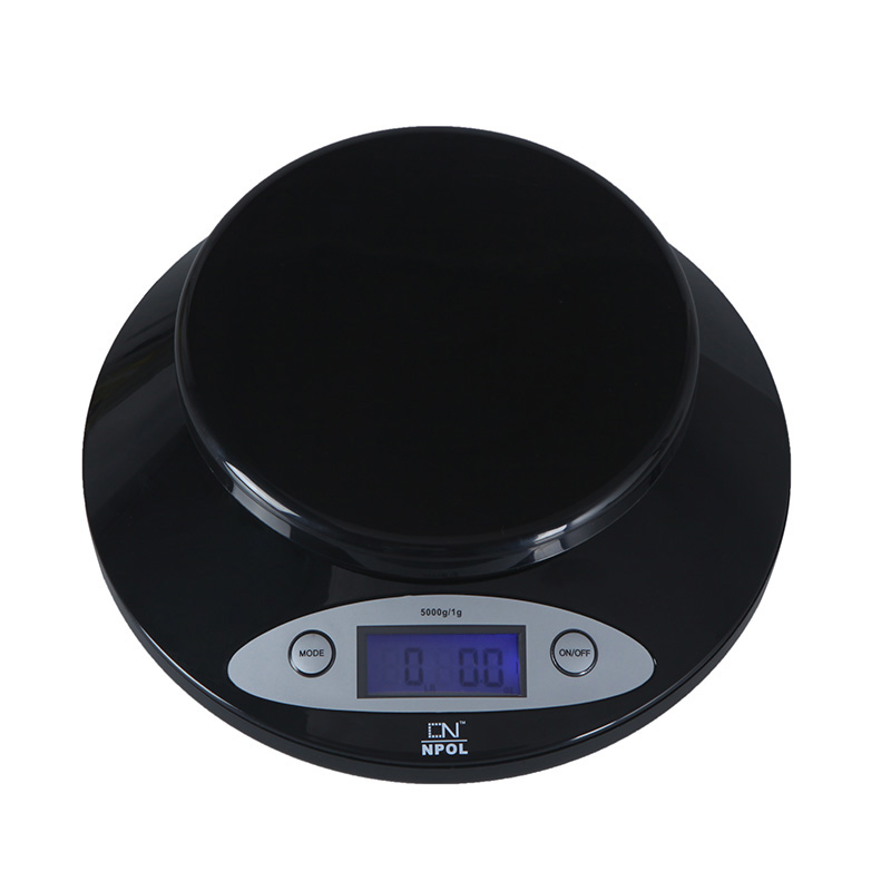 5000g 1g Electronic scale mini balance Digital Kitchen Scale Food Parcel Weighing Balance with Bowl LCD Display Blue Backlight
