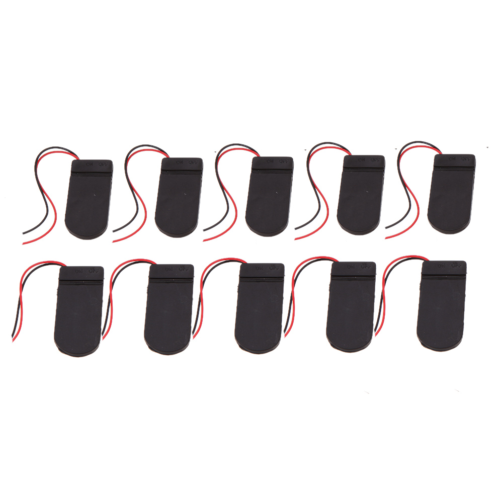 10Pcs DIY 2 3V Button Coin Cell Battery Holder Case Box With On Off Switch 10Pcs set Battery Storage Boxes