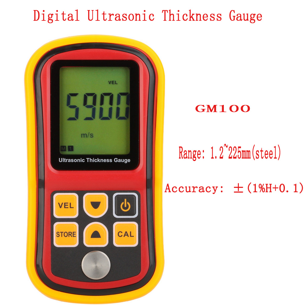Digital calibre Ultrasonic Thickness Gauge Tester paint coating thickness gauge Depth Gauge + Sound Velocity Meter 1.2~225mm