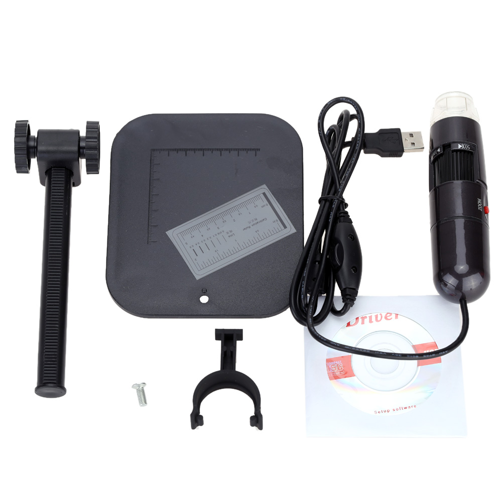 50 1000X 8LED USB Digital Microscope Mini Zoom Endoscope Magnifier with Adjustable Stand True 1.3MP High Resolution Video Camera