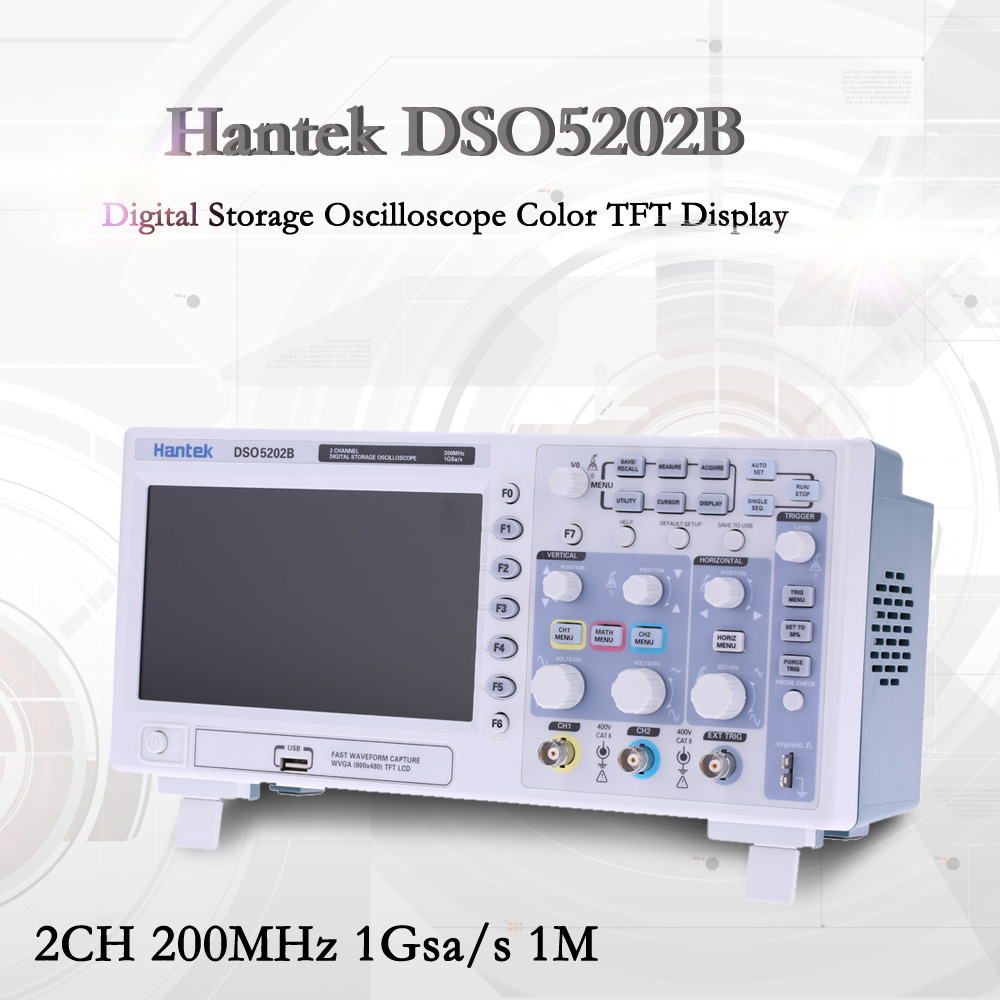 Hantek DSO5202B Professional Digital Storage Oscilloscope 2CH 200MHz 1Gsa s 1M USB osciloscopio Color TFTDisplay diagnostic tool