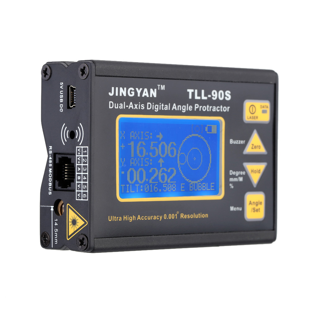 TLL 90S High Precision laser level LCD Display Angle Meter 0.005 Professional Dual axis Digital Angle Protractor Inclinometer