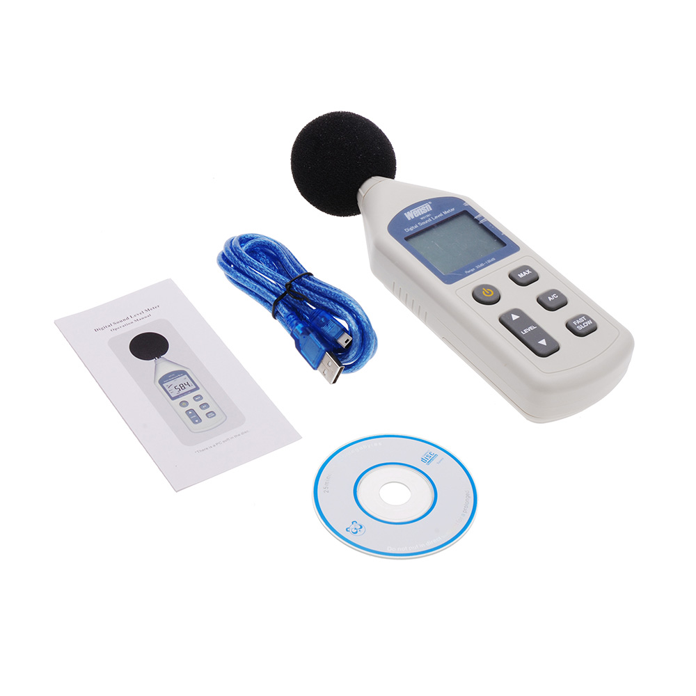 LCD Digital Sound Level Meter Noise Measuring Instrument Decibel Monitoring Logger Tester 30 130dB