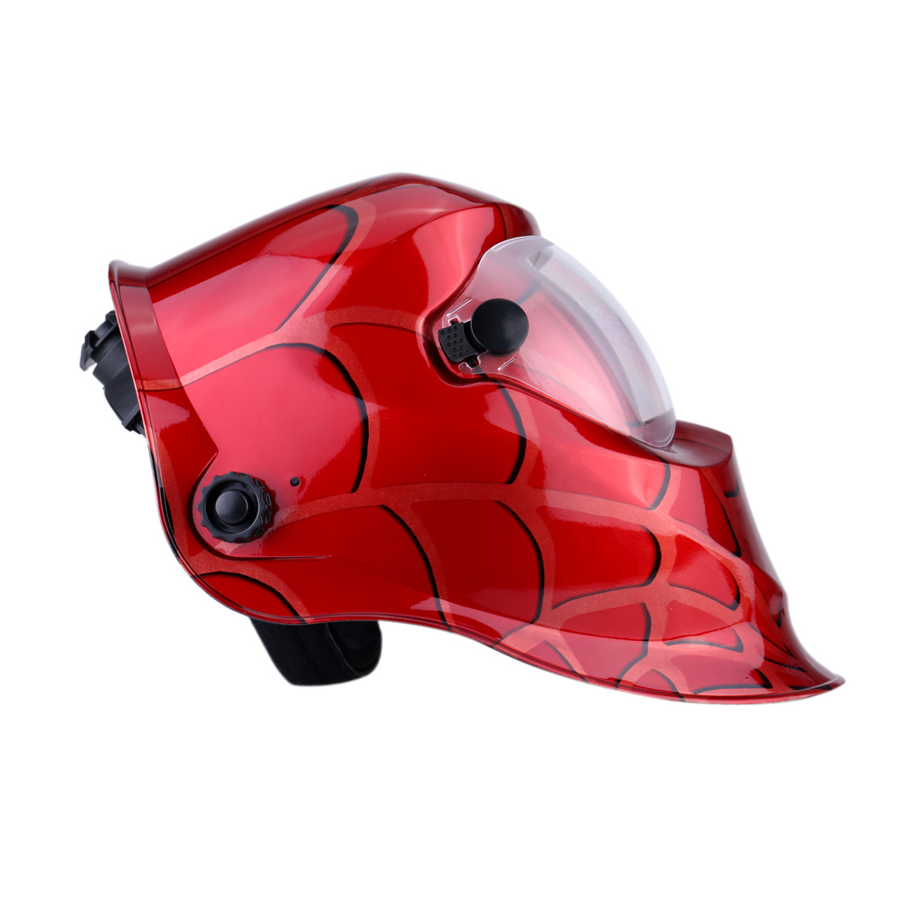 Professional Welding Helmet Red Cobweb SolarAuto Darkening Welding Mask Welding Soldering Supplies Suitable for Laser Welding