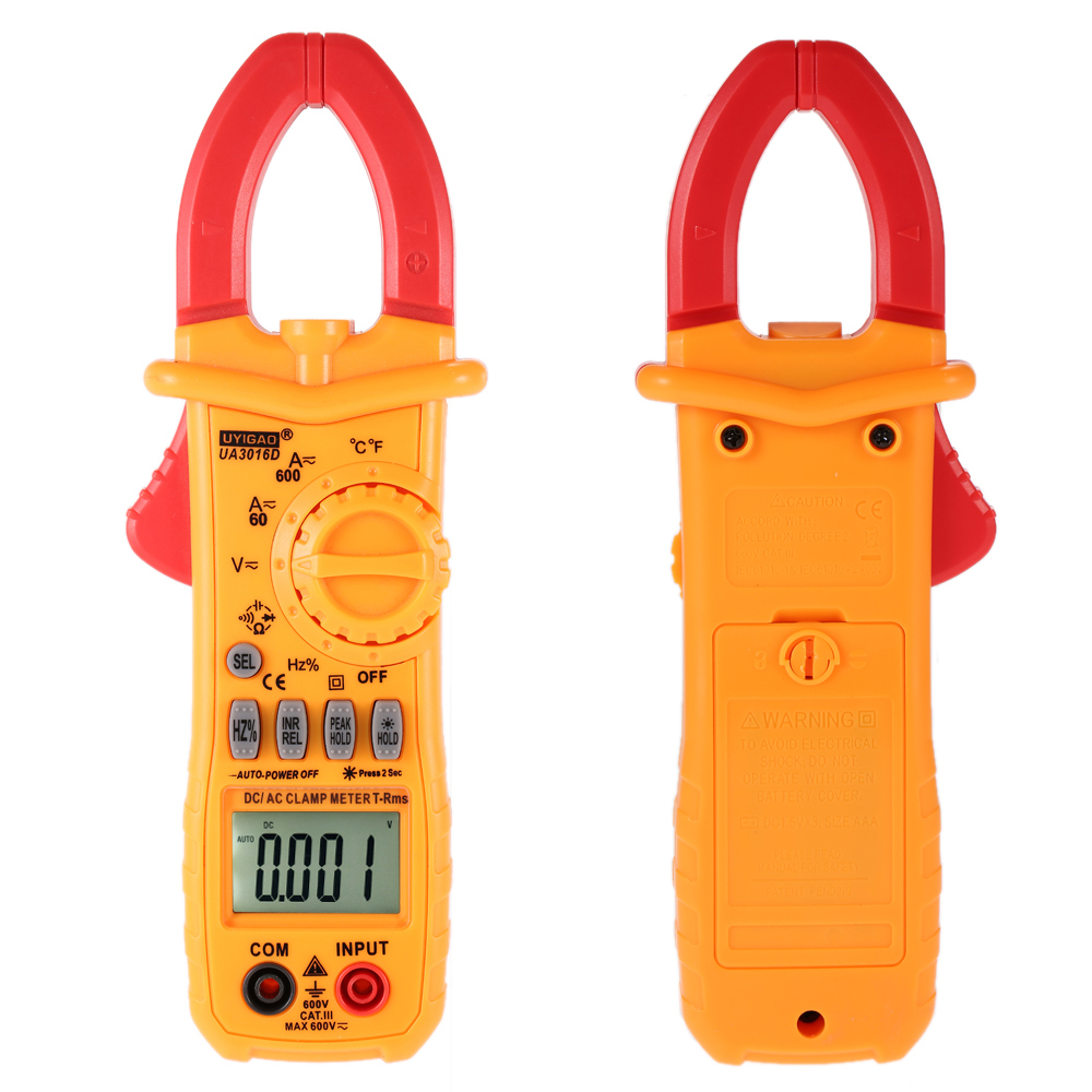 AC DC Handheld Digital Clamp Meter Electronic Multimeter Voltage Current Resistance Temperature Frequency Surge Current Tester