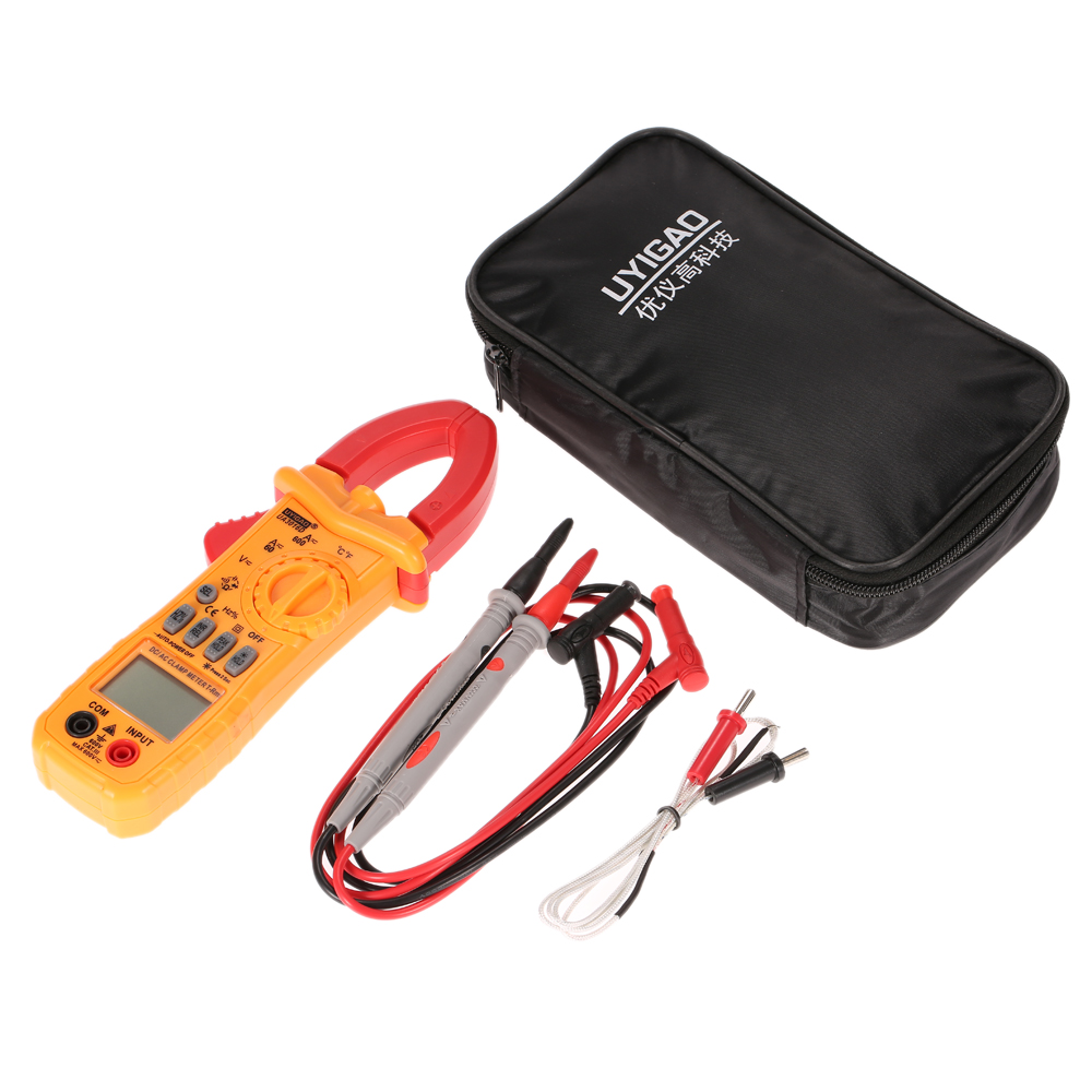 AC DC Handheld Digital Clamp Meter Electronic Multimeter Voltage Current Resistance Temperature Frequency Surge Current Tester