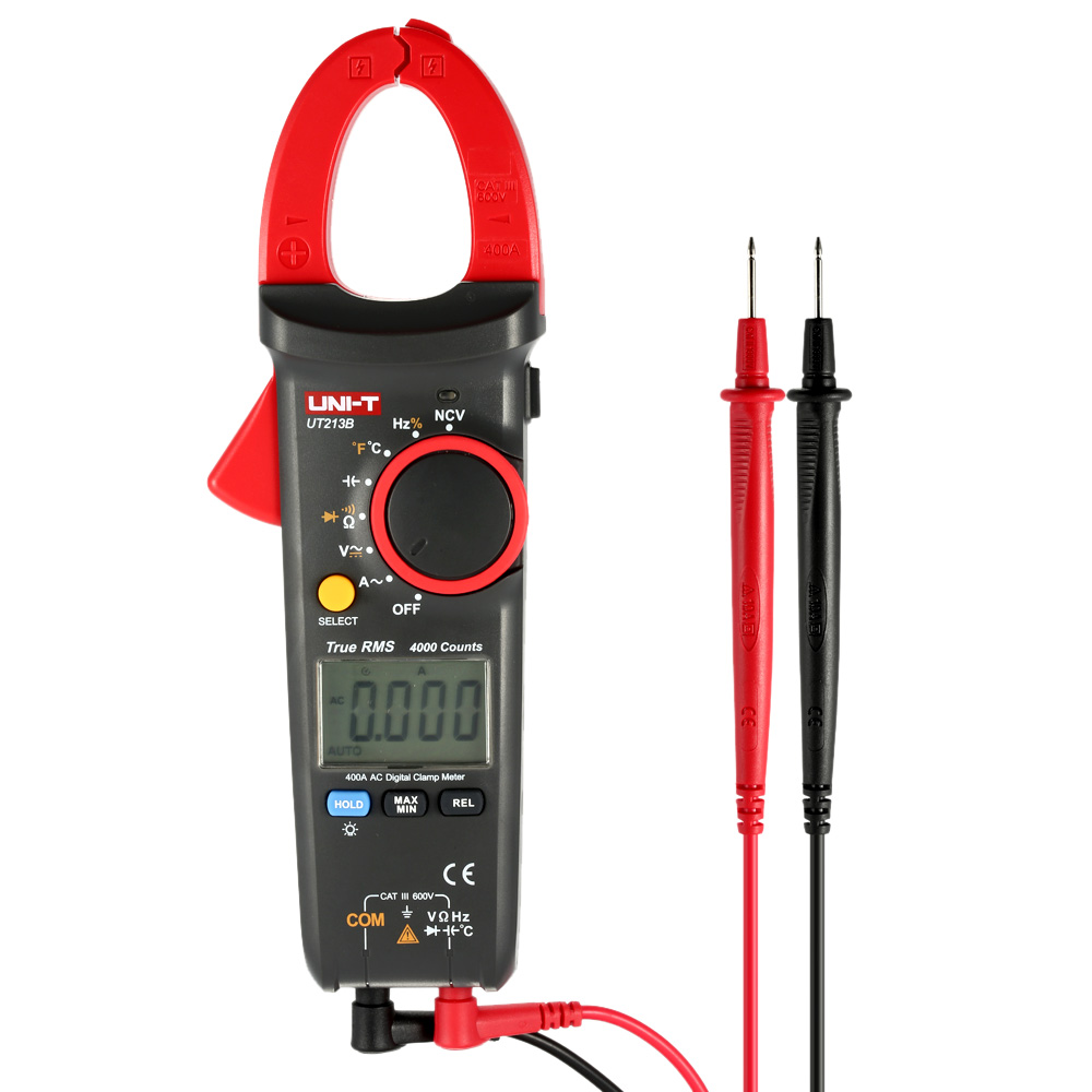 UNI T Digital Clamp Meter Multimeter Current Tongs AC DC Voltage Resistance Capacitance Diode Continuity NCV Temperature Tester