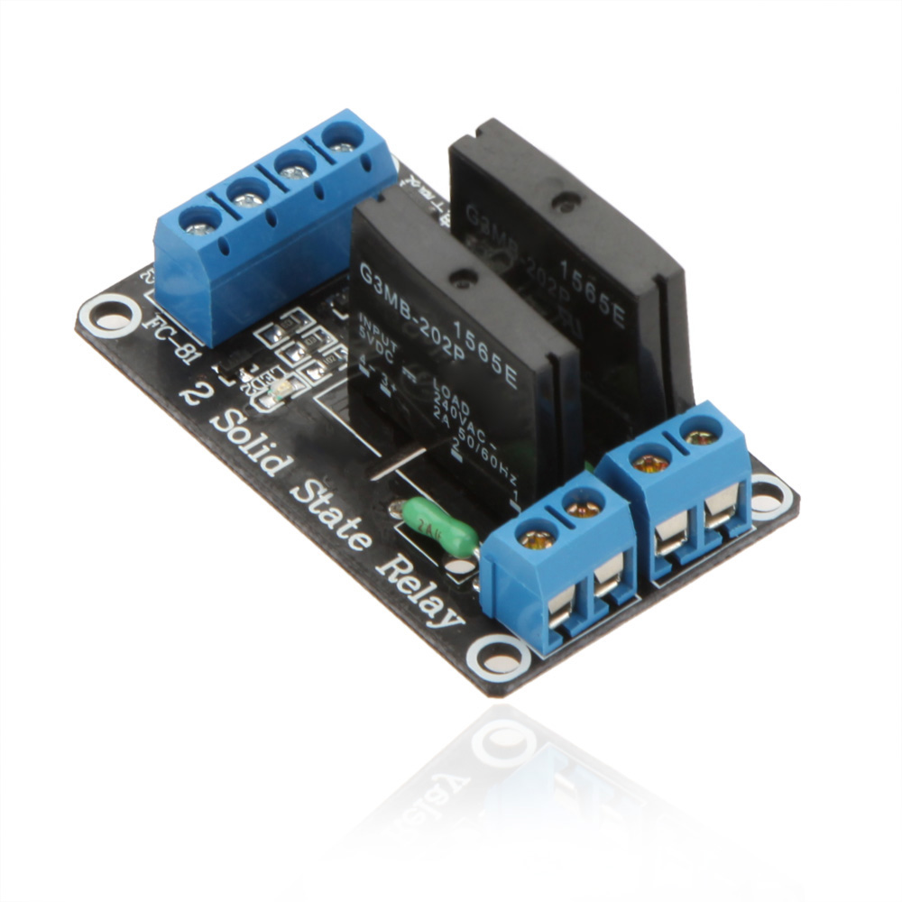 5V 2 Channel Low Level Trigger Solid State Relay Module Relay Interface Board Relay Module for ARM DSP PIC with Resistive Fuse