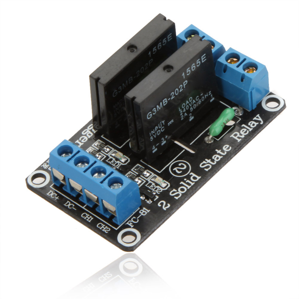 5V 2 Channel Low Level Trigger Solid State Relay Module Relay Interface Board Relay Module for ARM DSP PIC with Resistive Fuse