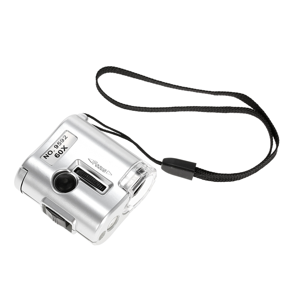 60X 60X Mini Microscope adjustable Magnifier Jeweler Loupe Lens Illuminated joyeria magnifying glasses Glass with LED UV Light