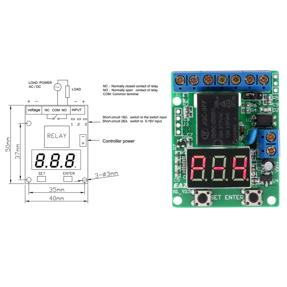 Multifunction Relay Control Module PLC Counting Cycle Timer Control Module 12V DC Relay Delay Time Switch Voltage Detection