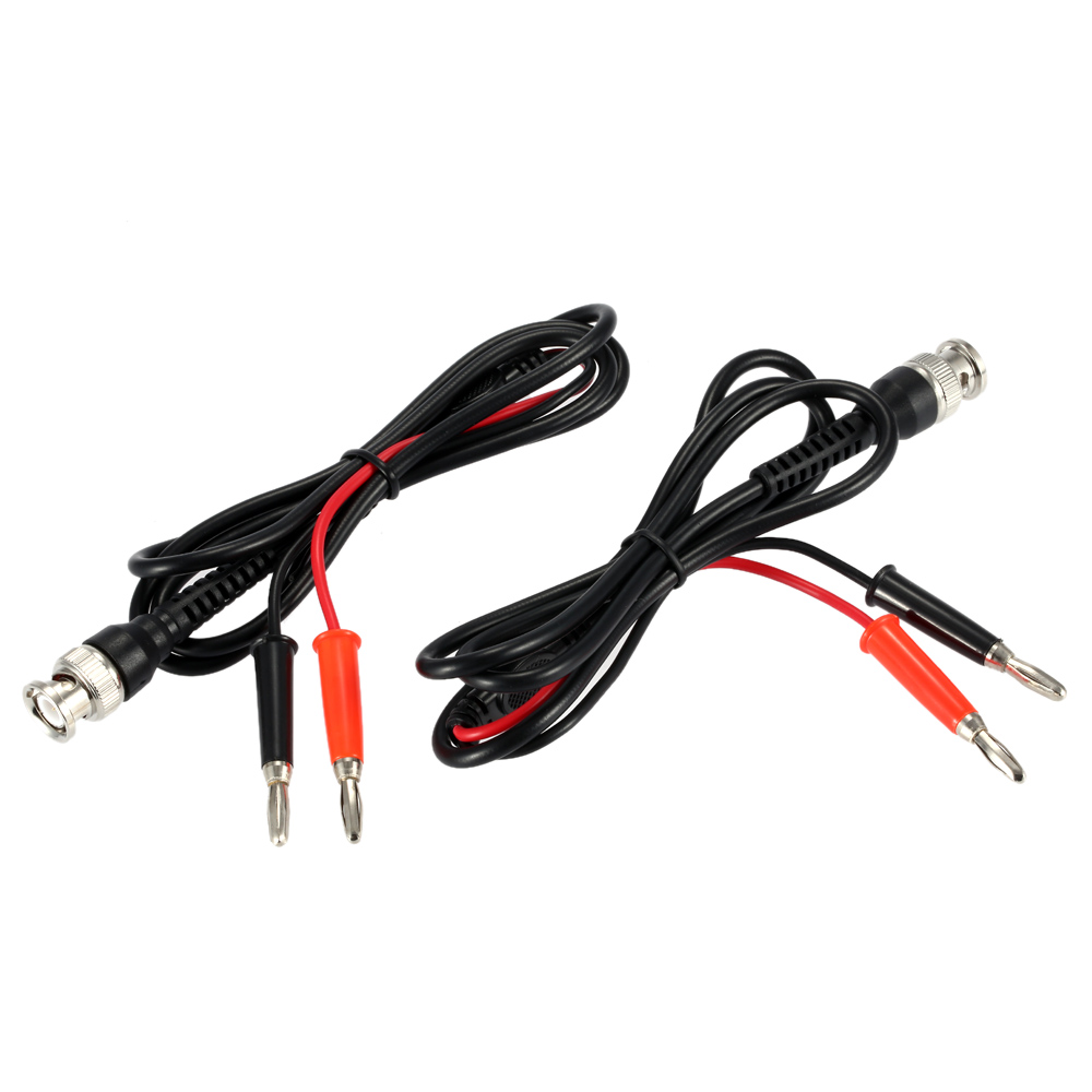 2Pcs Test Lead BNC to Dual Banana Plug Connector Test Leads Probe Coaxial Cable P1029