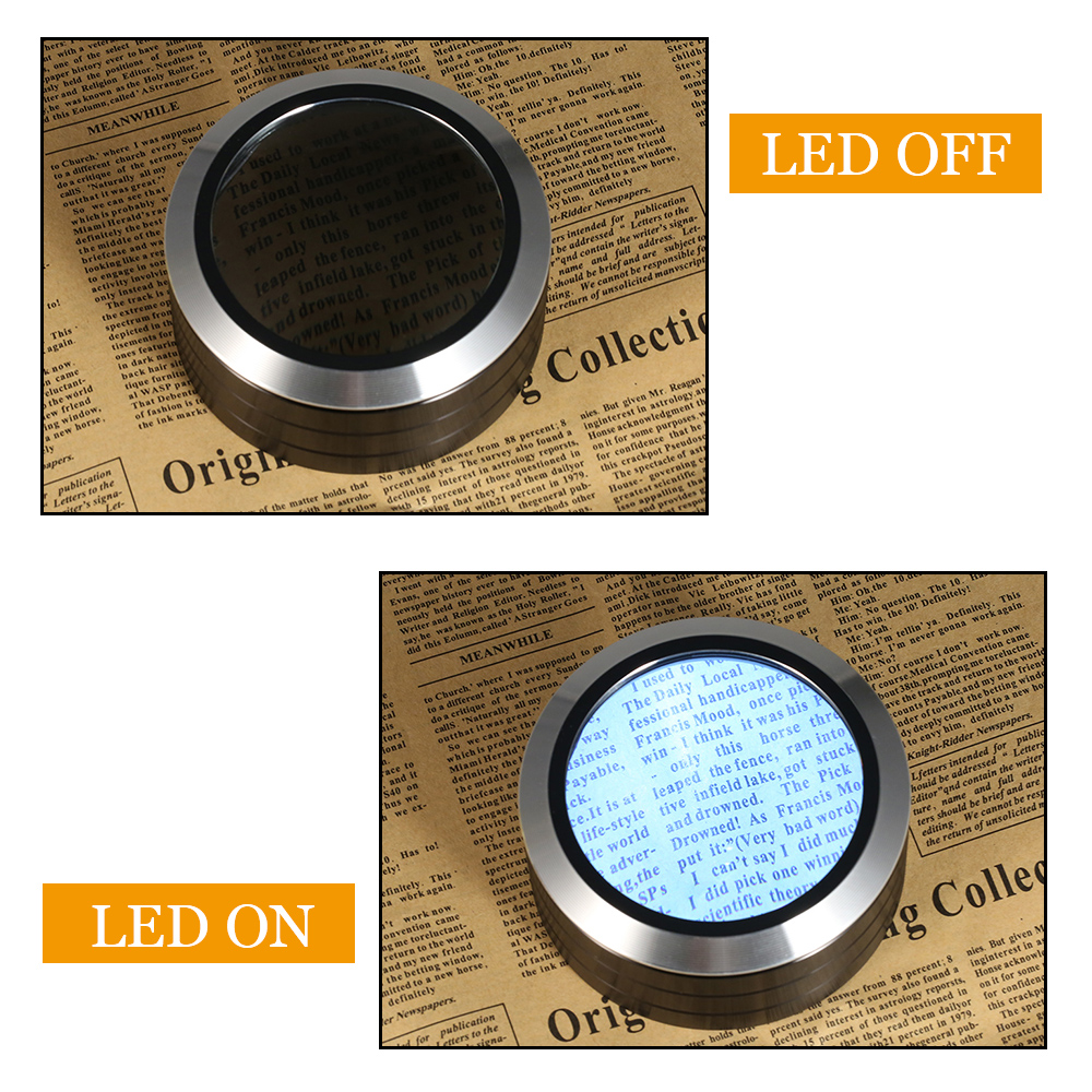 6X LED Desktop Magnifier Multifunctional Reading Glass loupe Portable70mm microscope magnifying glass with Light Magnifying Tool