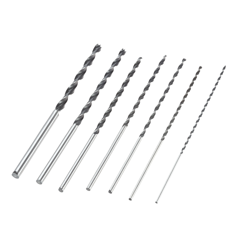 7pcs set Three Point Woodworking Drill 300mm Brad Point Wood Drill High carbon Steel Extra Long Brad Point Wood Drill Bit Set
